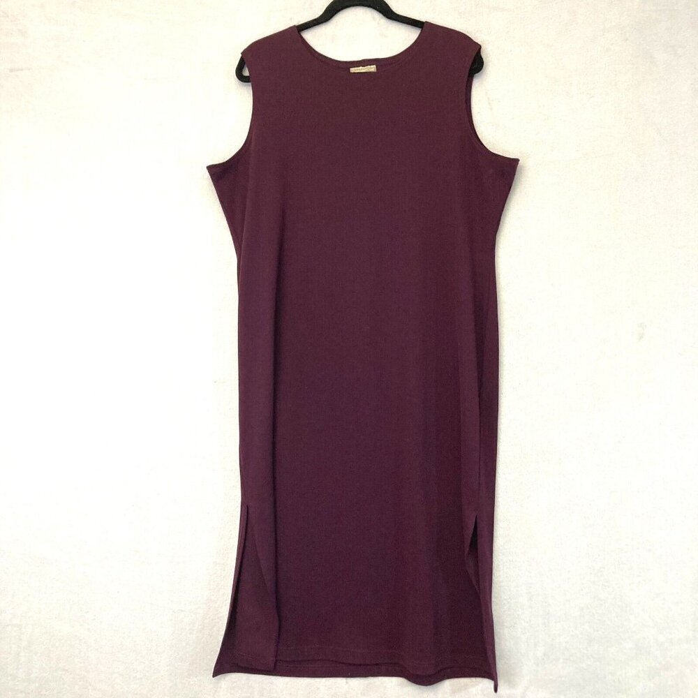 Coldwater Creek Maxi Dress & Cardigan Sweater Set PXL Burgundy Modest XL Petite - Picture 3 of 16
